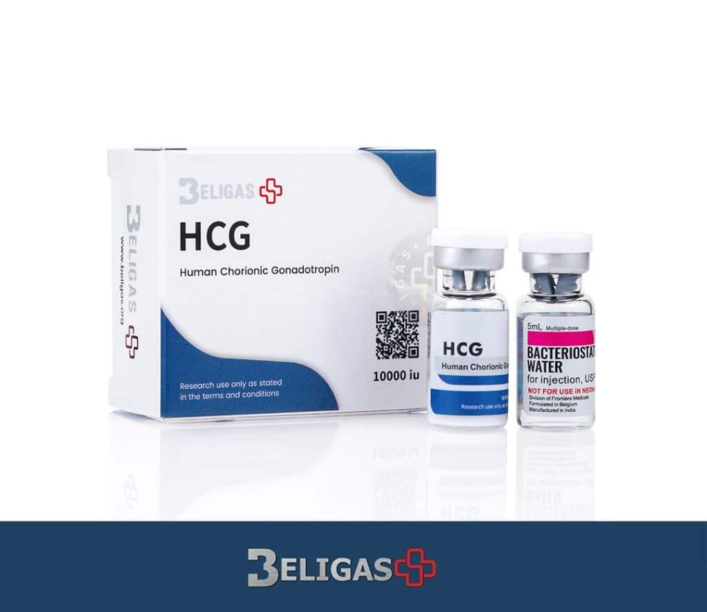 Beligas HCG 10000 iu kit with Human Chorionic Gonadotropin and bacteriostatic water vials